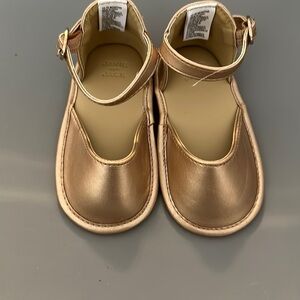 Janie and Jack Rose Gold Baby Girl Espadrilles Size 12-18 month
